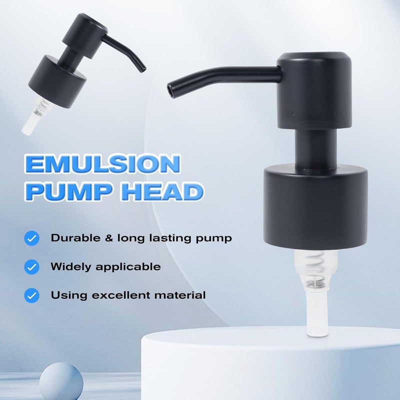 KAROGOGH Stainless Steel Soap Dispenser Pump, Modern Design, 2-Pack (Black) - Image 2